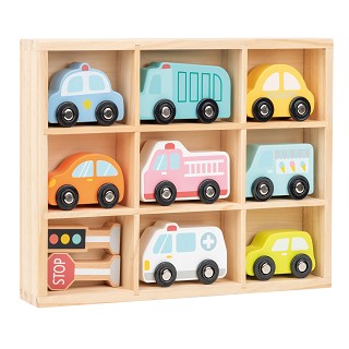 Lelin® Wooden Vehicle Set - 9 Pieces